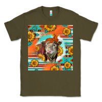 Army Green Hereford Bull Classic Tee - LillyAllenDesigns