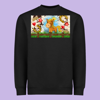 Cute Horse Heavyweight Sweatshirt Designed By Tumblerdesignbyshophia