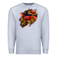 Heather Grey halloween pumpkin patch  2 Premium Sweatshirt - BundleAndBundleShop