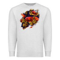 Oatmeal Heather halloween pumpkin patch  2 Premium Sweatshirt - BundleAndBundleShop