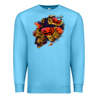 Ocean Blue halloween pumpkin patch  2 Premium Sweatshirt - BundleAndBundleShop
