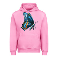 Fuchsia Pink Black Shallowtail Urban Hoodie - LillyAllenDesigns