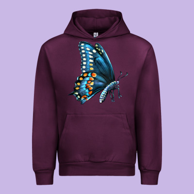 Black Shallowtail Urban Hoodie Designed By Lillyallendesigns