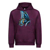 Mauve Wine Black Shallowtail Urban Hoodie - LillyAllenDesigns
