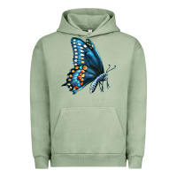 Pigment Oil Green Black Shallowtail Urban Hoodie - LillyAllenDesigns