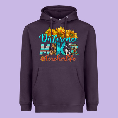 Difference Maker Teacher Life Heavyweight Hoodie Designed By Bundleandbundleshop