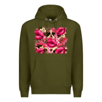 Army Green Valentine's Day pink plaid red glitter cowhide Premium Hoodie - FaDigitalArtStudio