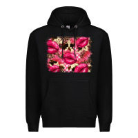 Valentine's Day Pink Plaid Red Glitter Cowhide Premium Hoodie | Teevron