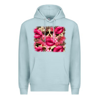 Blue Mist Valentine's Day pink plaid red glitter cowhide Premium Hoodie - FaDigitalArtStudio
