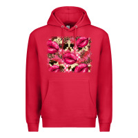 Cardinal Valentine's Day pink plaid red glitter cowhide Premium Hoodie - FaDigitalArtStudio