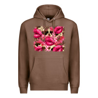 Chestnut Valentine's Day pink plaid red glitter cowhide Premium Hoodie - FaDigitalArtStudio