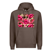 Coffee Valentine's Day pink plaid red glitter cowhide Premium Hoodie - FaDigitalArtStudio