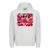Dove Grey Valentine's Day pink plaid red glitter cowhide Premium Hoodie - FaDigitalArtStudio