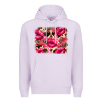 Lilac Valentine's Day pink plaid red glitter cowhide Premium Hoodie - FaDigitalArtStudio