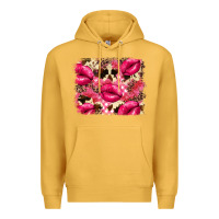 Mustard Valentine's Day pink plaid red glitter cowhide Premium Hoodie - FaDigitalArtStudio