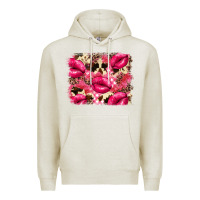 Oatmeal Heather Valentine's Day pink plaid red glitter cowhide Premium Hoodie - FaDigitalArtStudio