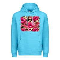 Ocean Blue Valentine's Day pink plaid red glitter cowhide Premium Hoodie - FaDigitalArtStudio