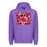 Purple Valentine's Day pink plaid red glitter cowhide Premium Hoodie - FaDigitalArtStudio