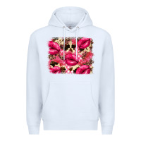 White Valentine's Day pink plaid red glitter cowhide Premium Hoodie - FaDigitalArtStudio