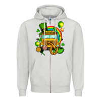 Dove Grey St. Patrick's school bus Zipper Hoodie - OliviaCreatesArt