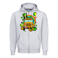 Heather Grey St. Patrick's school bus Zipper Hoodie - OliviaCreatesArt