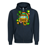 Navy St. Patrick's school bus Zipper Hoodie - OliviaCreatesArt