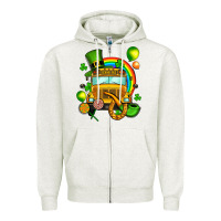 Oatmeal Heather St. Patrick's school bus Zipper Hoodie - OliviaCreatesArt