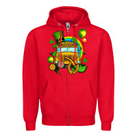 Red St. Patrick's school bus Zipper Hoodie - OliviaCreatesArt