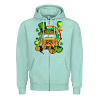 Seafoam St. Patrick's school bus Zipper Hoodie - OliviaCreatesArt