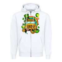 White St. Patrick's school bus Zipper Hoodie - OliviaCreatesArt