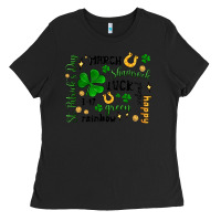 Black st. patricks day doodle Ladies Tee - MaliasSmallBusiness