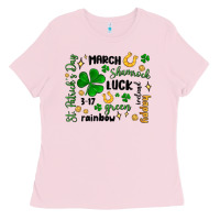 Bubblegum Pink st. patricks day doodle Ladies Tee - MaliasSmallBusiness