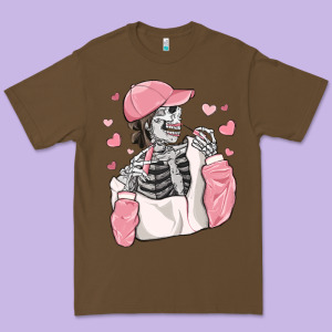 Skeleton Girl Valentine's Day Premium Tee Designed By Maliassmallbusiness