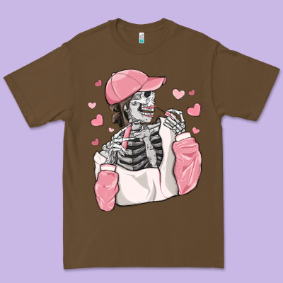 Skeleton Girl Valentine's Day Premium Tee Designed By Maliassmallbusiness