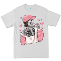 Dove Grey skeleton girl valentine's day Premium Tee - MaliasSmallBusiness