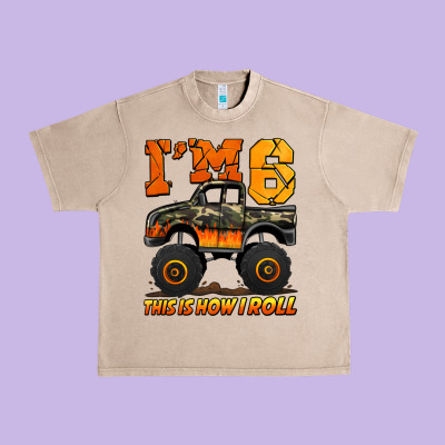 I'm Six This Is How I Roll Monster Truck Birthday Urban Heavy Tee Designed By Jasminsmagicworld