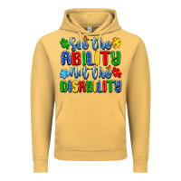 Vintage Mustard see the ability not the disability Vintage Hoodie - Artiststas