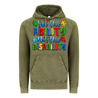 Vintage Olive see the ability not the disability Vintage Hoodie - Artiststas
