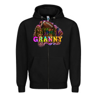 Black football granny Zipper Hoodie - OliviaCreatesArt