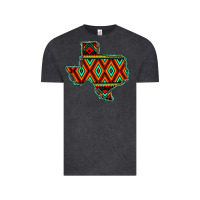 Vintage Black Texas Map With Aztec Background Vintage Tee - JahusDesignShop