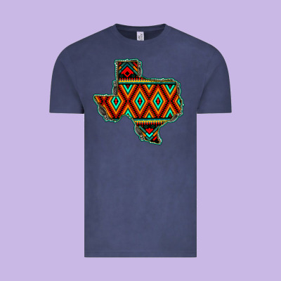 Texas Map With Aztec Background Vintage Tee Designed By Jahusdesignshop