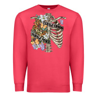 Cardinal inhale peace exhale chaos chest Premium Sweatshirt - FaDigitalArtStudio