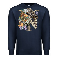 Navy inhale peace exhale chaos chest Premium Sweatshirt - FaDigitalArtStudio