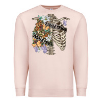 Pale Pink inhale peace exhale chaos chest Premium Sweatshirt - FaDigitalArtStudio