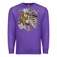 Purple inhale peace exhale chaos chest Premium Sweatshirt - FaDigitalArtStudio