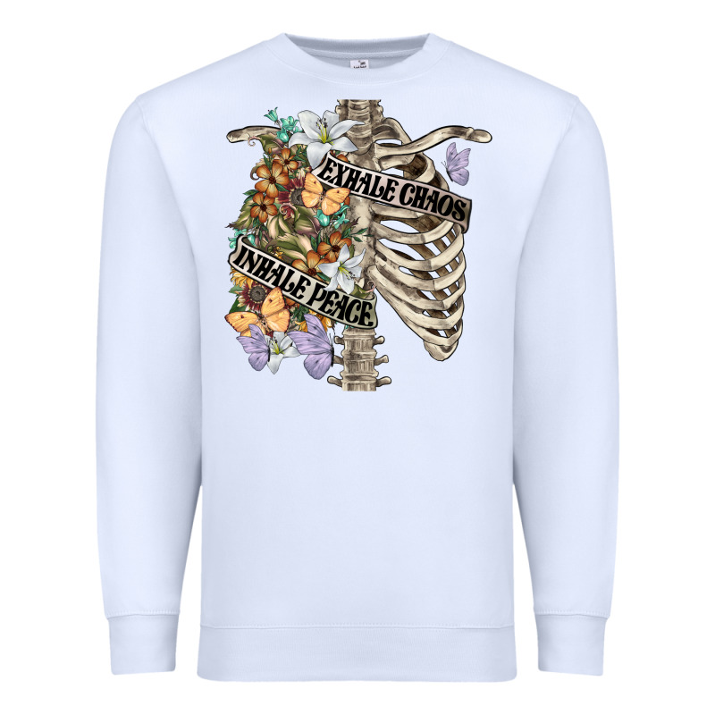 Inhale Peace Exhale Chaos Chest Premium Sweatshirt by FaDigitalArtStudio | Teevron