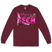 Burgundy Breast Cancer Maintenance Tech Long Sleeve Tee - texasbilliewilder