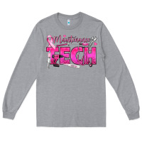 Heather Grey Breast Cancer Maintenance Tech Long Sleeve Tee - texasbilliewilder