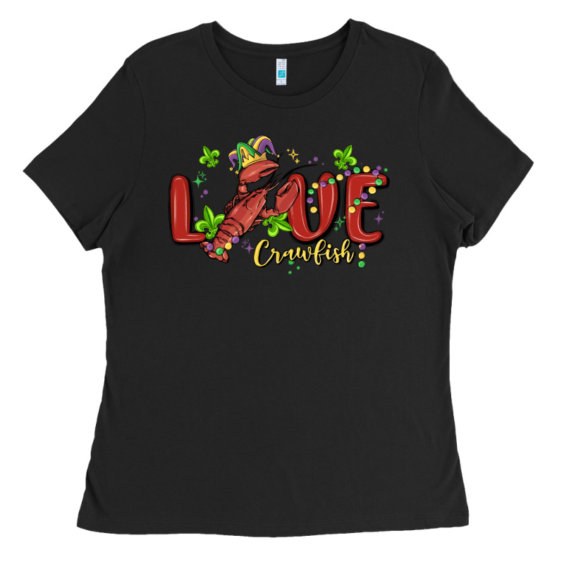Mardi Gras Love Crawfish Ladies Tee by MaliasSmallBusiness | Teevron