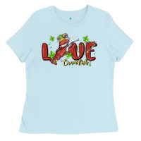 Baby Blue mardi gras love crawfish Ladies Tee - MaliasSmallBusiness